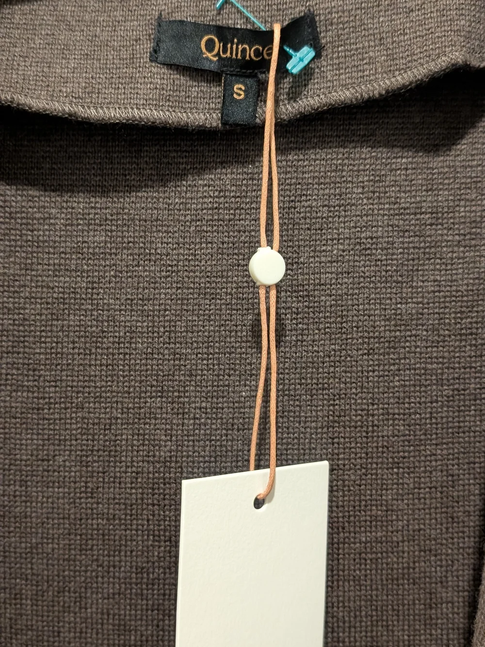 Quince Open Front Pocket Cardigan - Heather Brown - Picture 2 of 4